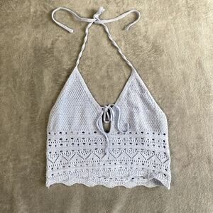 Cider Baby Blue Knit Top – XL – Trendy Resort Vacation Style